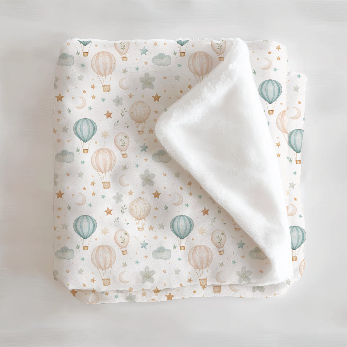 Personalized Hot Air Balloon Baby Blanket