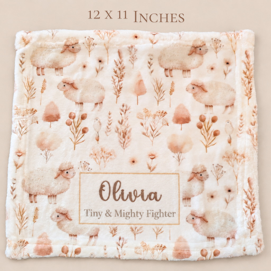 Personalized Sheep Scent Bonding Lovey Blanket
