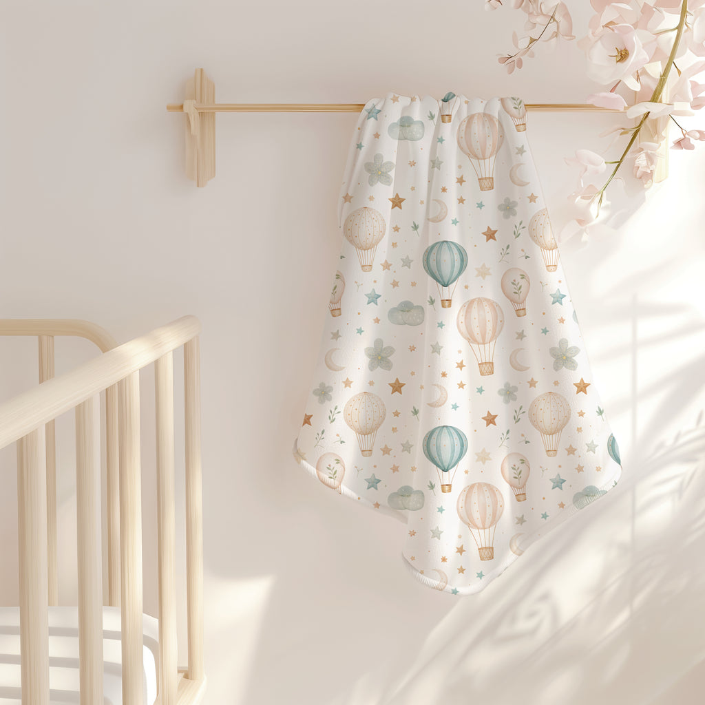 Personalized Hot Air Balloon Baby Blanket