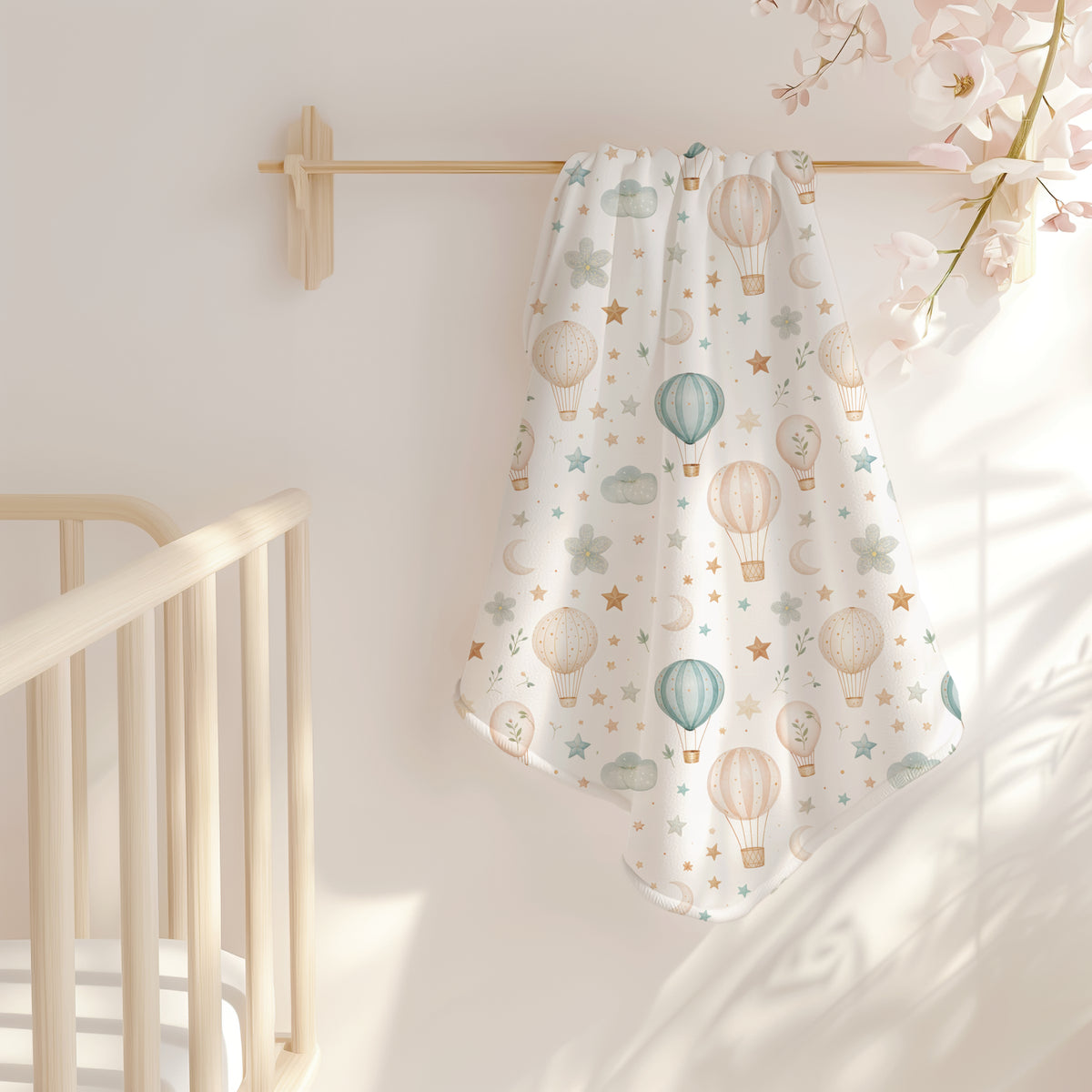 Personalized Hot Air Balloon Baby Blanket