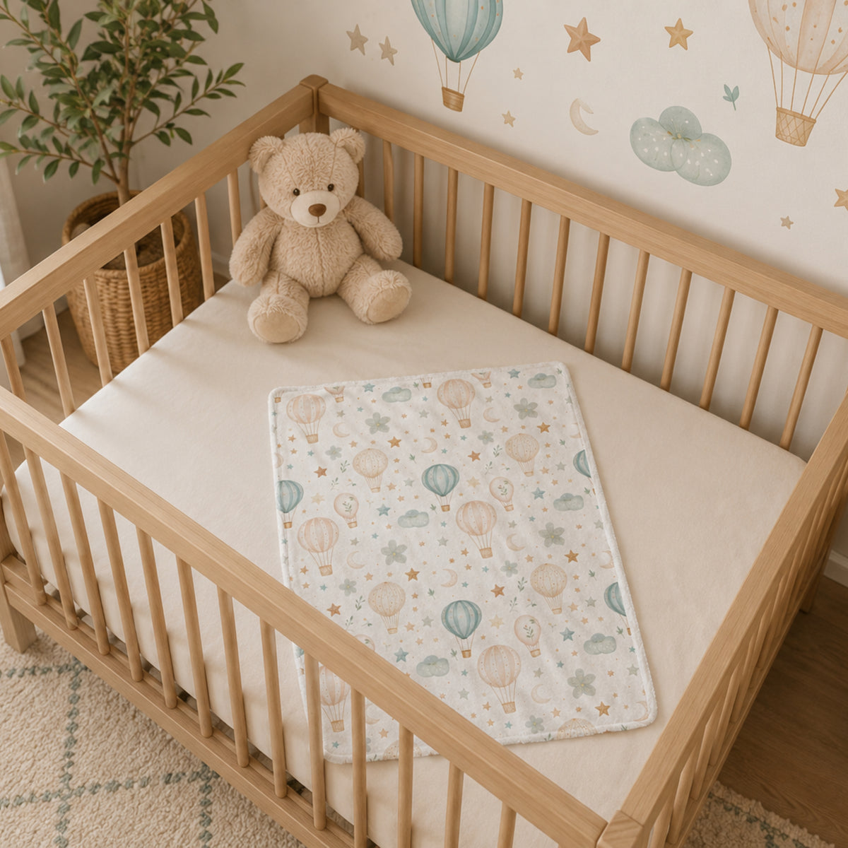Personalized Hot Air Balloon Baby Blanket
