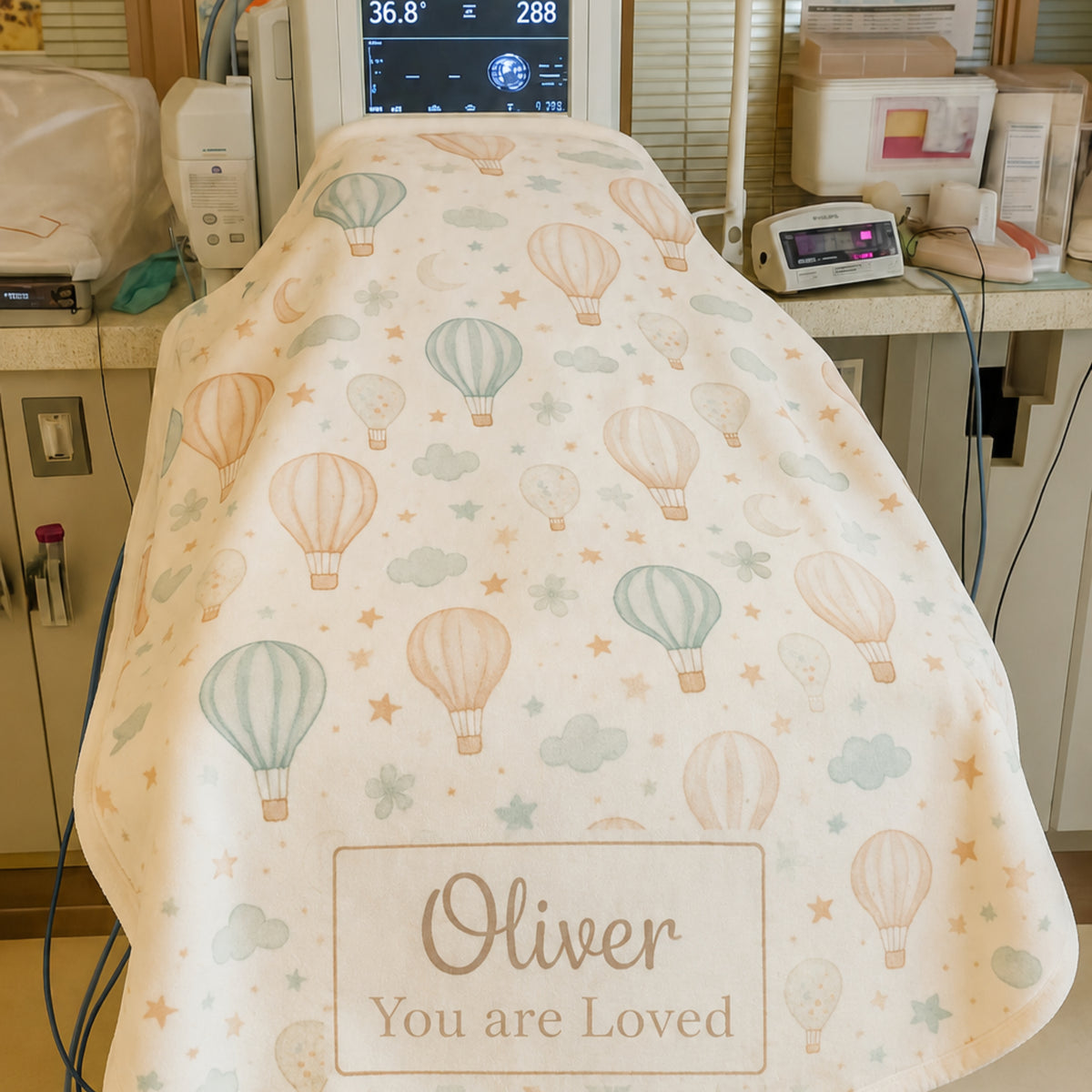 Personalized Hot Air Balloon Baby Blanket