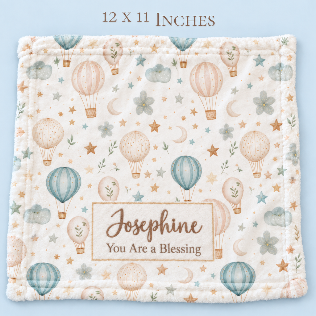 Personalized Hot Air Balloon Scent Bonding Lovey Blanket