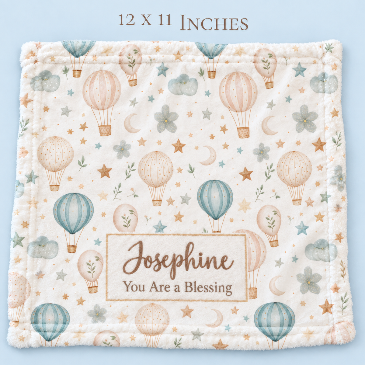 Personalized Hot Air Balloon Baby Blanket