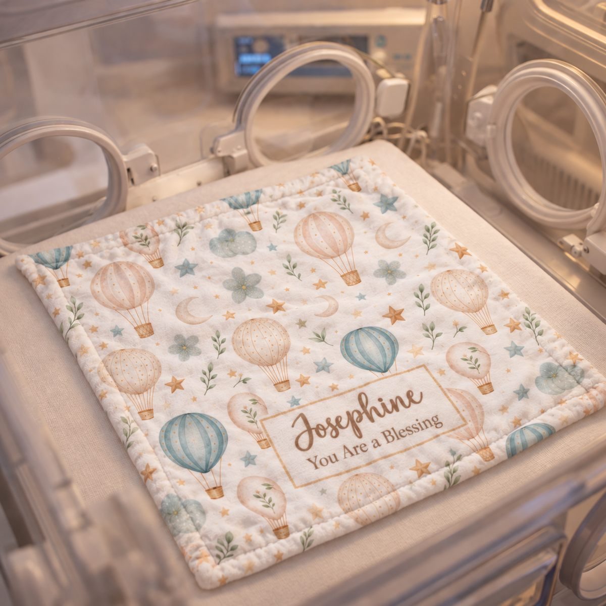 Personalized Hot Air Balloon Baby Blanket