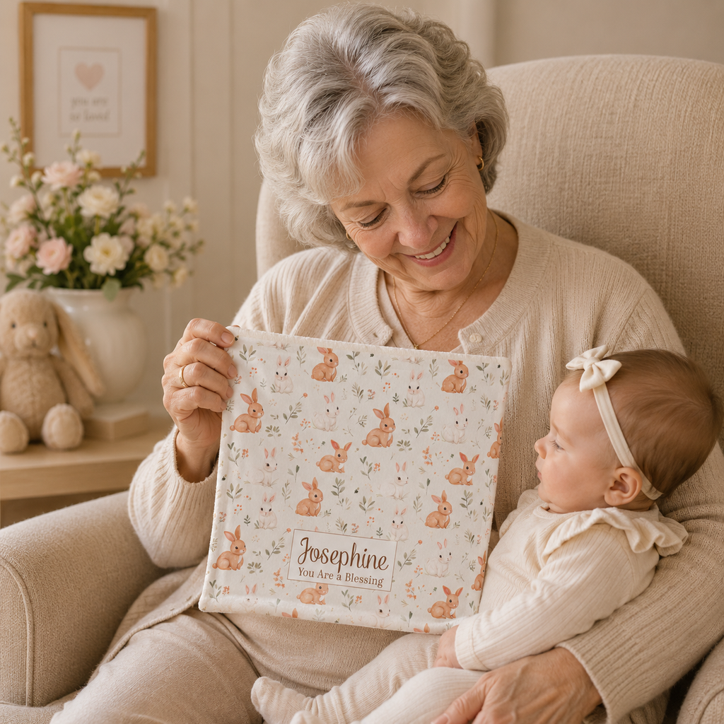 Personalized Bunny Scent Bonding Lovey Blanket
