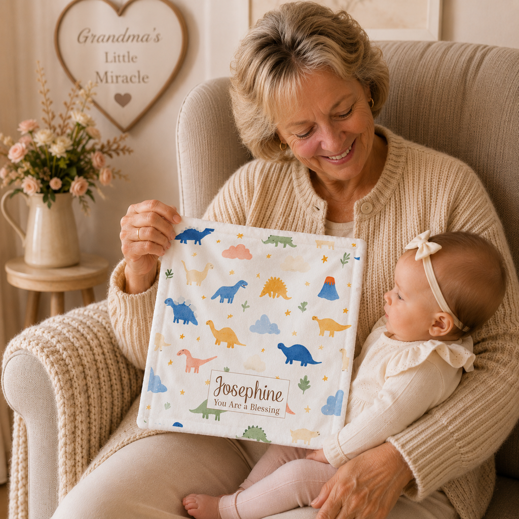 Personalized Dinosaur Scent Bonding Lovey Blanket