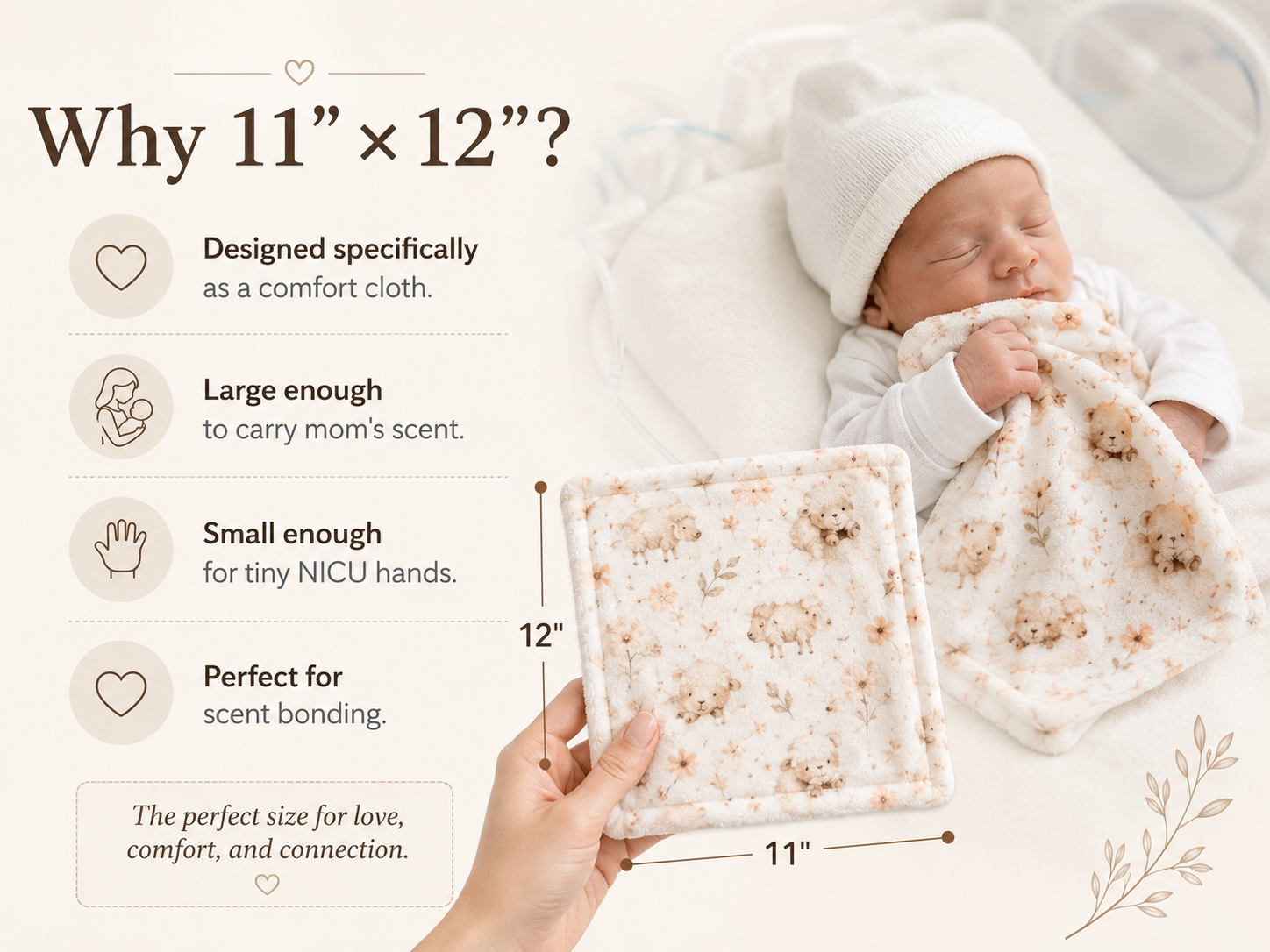 Personalized Bear & Moon Scent Bonding Lovey Blanket