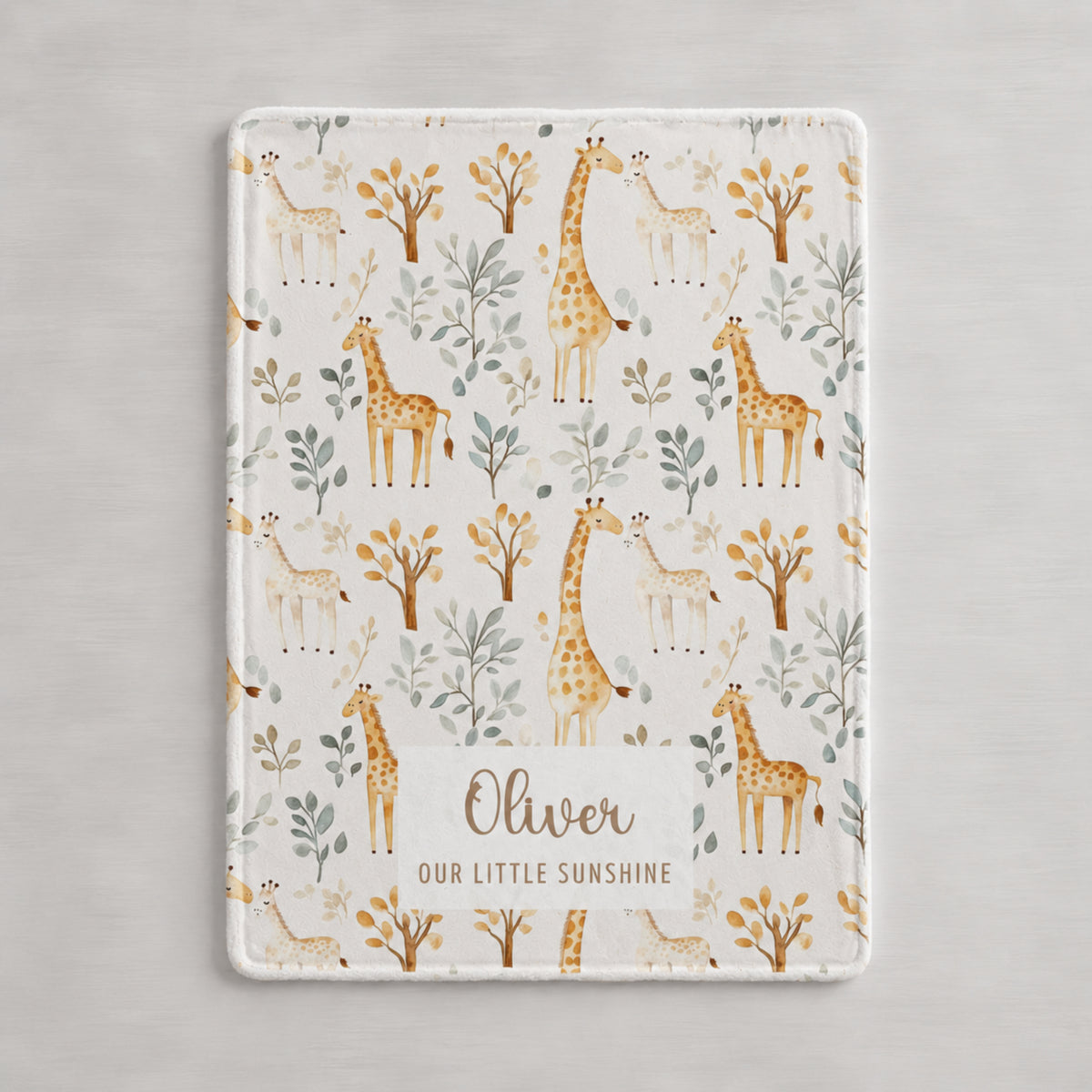 Personalized Giraffe Baby Blanket