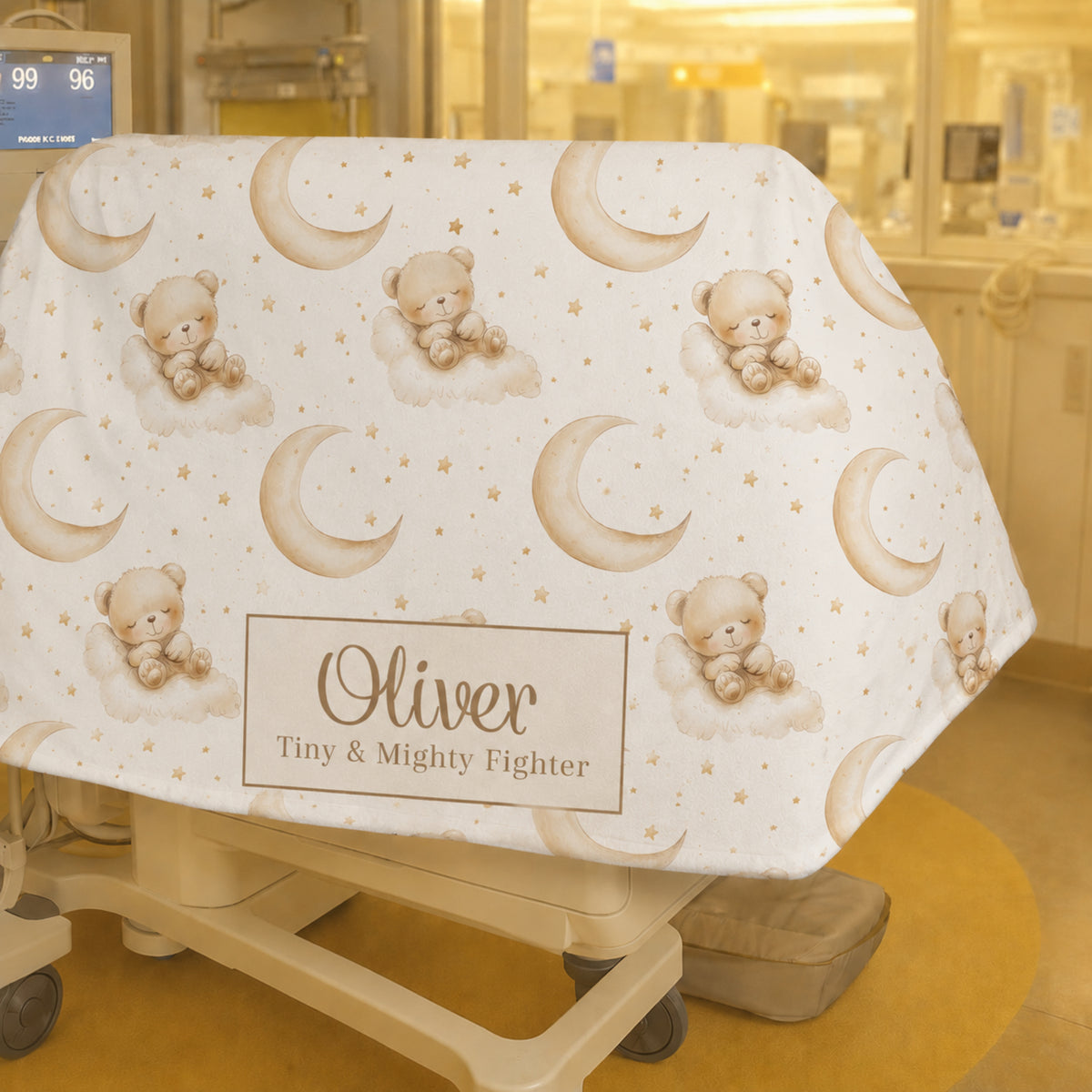 Personalized Bear & Moon Baby Blanket