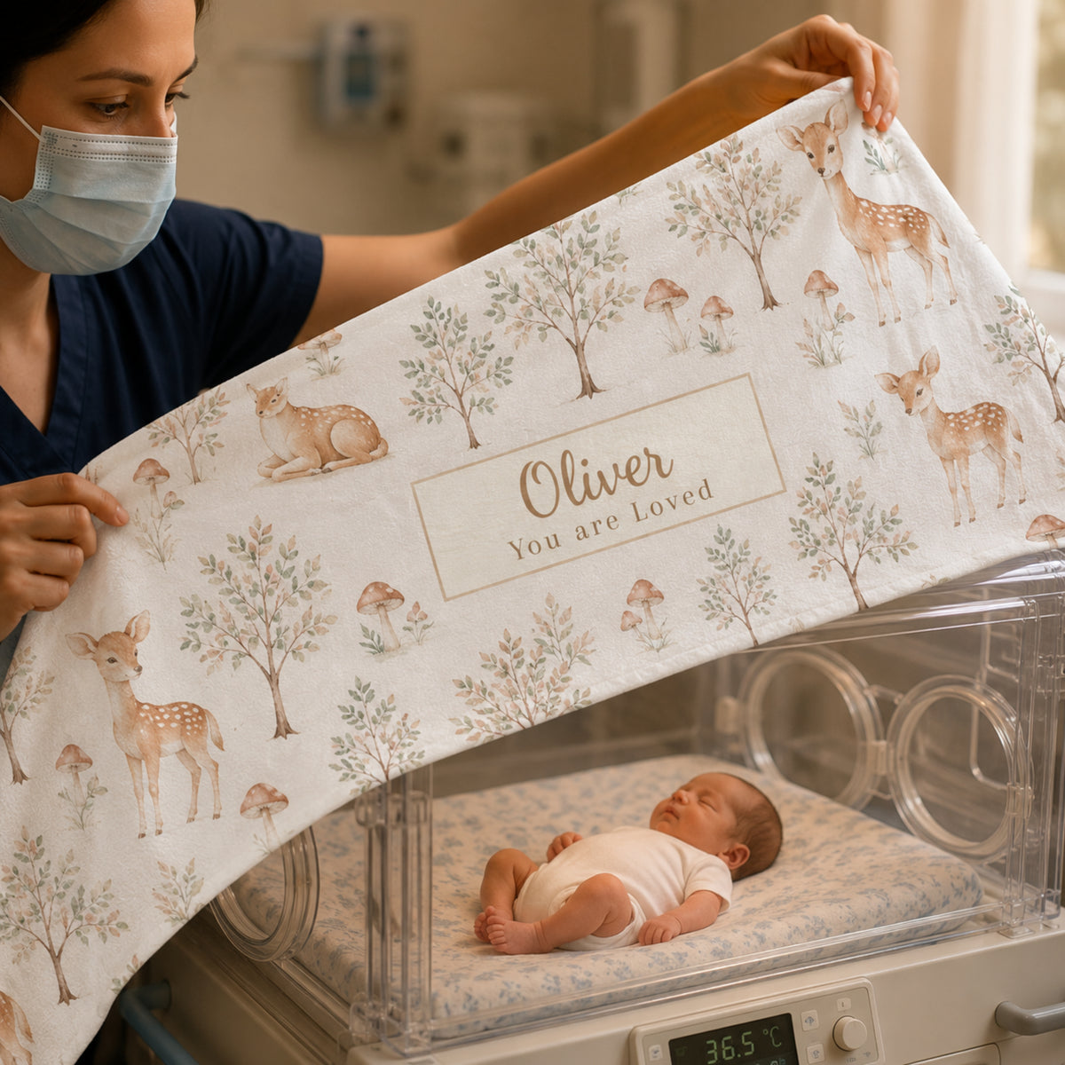 Personalized Woodland Baby Blanket