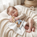 Personalized Born in 2026 Teddy Bear Scent Bonding Lovey Blanket
