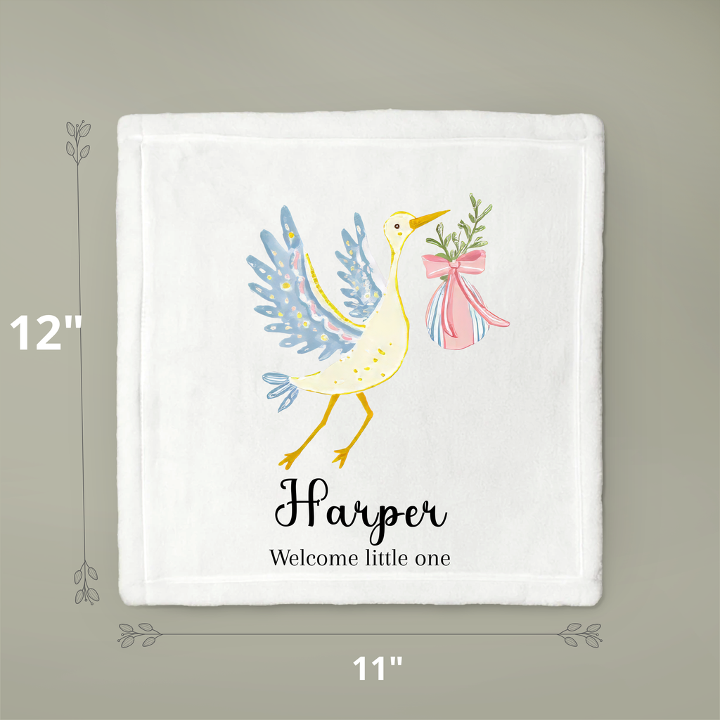 Personalized Stork Scent Bonding Lovey Blanket
