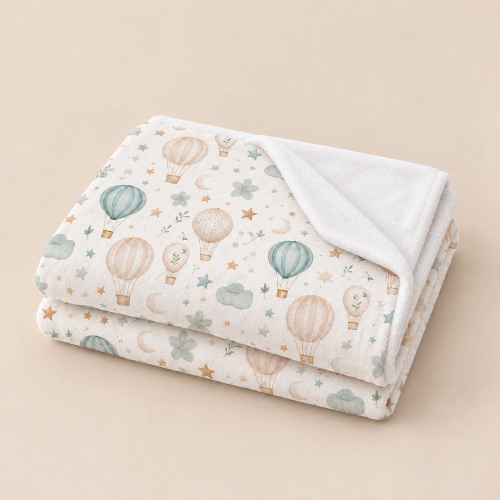 Personalized Hot Air Balloon Baby Blanket